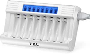 EBL AA AAA Caricabatterie Indipendenti LED Display