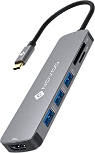 NOVOO Hub USB C, 6 in 1 Adattatore da USB C a HDMI 4K, 3 x USB 3.0, lettore di schede SD e Micro SD, hub USB-C Dock compatibile con dispositivi Macbook Air/Pro ChromeBook Pixel Matebook XPS Type-C