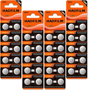HAOFILM (40 Pezzi) LR44 Batteria Bottone 1.5V, AG13 / LR1154 / 357/303/ A76 Premium Alkaline Battery Per l'uso in giocattoli, calcolatrici e dispositivi di misurazione