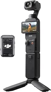 DJI Osmo Pocket 3 Creator Combo, fotocamera con CMOS da 1'' e video 4K/120fps, stabilizzazione a 3 assi, tracciamento volti/oggetti, messa a fuoco rapida, microfono incluso, fotocamera per fotografia