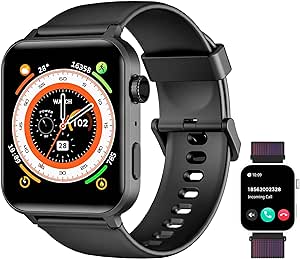 FeipuQu Smartwatch Uomo Donna,Orologio con Effettua e Risposta Chiamate,Fitness Tracker con Monitoraggio del Sonno/SpO2/ Frequenza Cardiaca,Smart Watch Contapassi per Android iOS