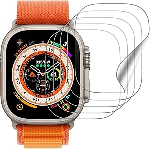 2 Pezzi Compatibile per Apple Watch Ultra 49mm Pellicola Protettiva dello Schermo TPU (Senza Vetro) Sostituzione per Smartwatch iWatch, Senza Bolle, Ultra Sottile (Apple Watch Ultra 49mm)