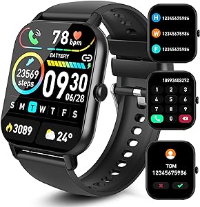 Aptkdoe Smartwatch Uomo Donna, 1,85" HD Schermo Tattile Orologio Smartwatch con Contapassi/Cardiofrequenzimetro/Sonno, Smart Watch con 112 Modalità Sportive, Impermeabile IP68, per Android iOS