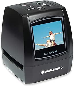AGFA Photo Realiview AFS100 - Scanner Digitale di Film, Nativi 35 mm/135 e Diapositivi (10 MP, Display LCD da 2,4 Pollici), Colore: Nero