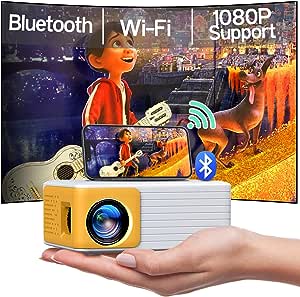 YOTON Proiettore Portatile WiFi Bluetooth - Mini Proiettore Full HD 1080P Supporto, Proiettore per Telefono, Compatibile con PC/Tablet/Fire Stick/iOS e Android Phone