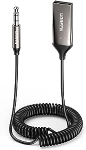 UGREEN Ricevitore Bluetooth 5.3 per Auto con Jack AUX da 3,5mm e Adattatore Audio Wireless USB con Microfono Incorporato e Cavo Lungo per Auto Altoparlante Domestico Amplificatore Altoparlante