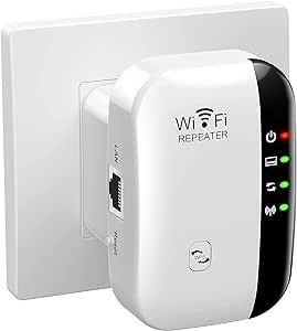 Ripetitore WiFi Potente per Casa Amplificatore WiFi 2023 Più Recente WLAN Ripetitore WiFi Extender 300Mbit/s 2.4GHz, Porta LAN, Supporta Modalità Ripetitore/Router/AP