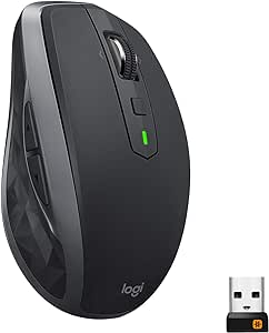 Logitech MX Anywhere 2S Bluetooth Edition, Mouse Wireless Multisuperficie, Scorrimento rapido, ricaricabile, portatile e associabile a un massimo di 3 Mac/PC - Grafite