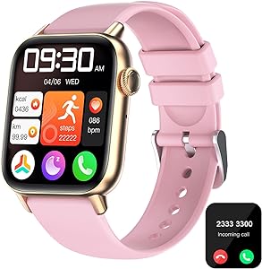 GT HITGX 1.85" Smartwatch Donna, Effettua e Rispondi alle Chiamate, Cardiofrequenzimetro, SpO2, Sonno, Contapassi,100+ Modalità Sportive Orologio per Android iOS (rosa)