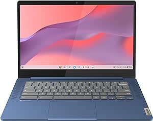 Lenovo IP Slim 3 14 Inch Full HD Chromebook Laptop - (MediaTek Kompanio 520, 8GB RAM, 128GB eMMC, ChromeOS, WiFi 6) - Abyss Blue, Esclusiva Amazon
