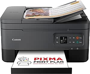Canon Stampante 3 in 1 PIXMA TS7450i wireless per uffici domestici - Compatibile con PIXMA Print Plan - Stampa fotografica senza bordi - Funzionalità wireless tramite archiviazione cloud (nero)