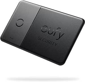 eufy Security SmartTrack Card (nera, conf. 1), compat. Dov'è Apple (solo iOS), ricerca portafoglio e telefono, resistente acqua, durata batteria fino a 3 anni, spessore 2,4 mm (Android non supportato)