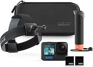GoPro Pacchetto accessori HERO12: include fotocamera HERO12 Black, The Handler (impugnatura mobile), fascia per la testa 2.0, batteria ricaricabile Enduro (2 in totale) e custodia per il trasporto