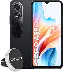 OPPO A38 Smartphone, AI Doppia Fotocamera 50+2MP, Selfie 5MP, Display 6.56” 90HZ LCD HD+, Batteria 5000mAh, RAM4 (Esp 1GB/2GB/4GB)+ROM 128GB (esp1TB), Supporto Auto [Versione Italia], Nero