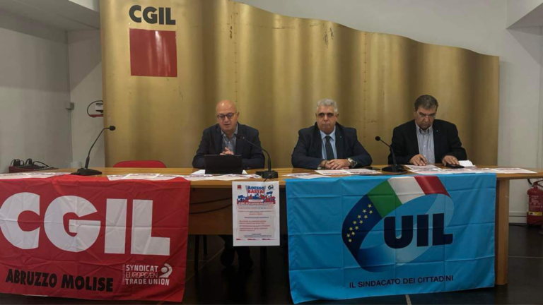 Cgil Abruzzo Molise e Uil Abruzzo, il 17 novembre in piazza a Lanciano contro la manovra finanziaria e le politiche economiche e sociali del Governo