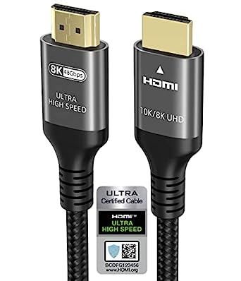 Ubluker 10k 8k 4k Cavo HDMI 2 Metri, Velocità Ultra Elevata HDMI 2.1 Cavi 4k 144Hz 120Hz 8k 60Hz 48Gbps 1ms 12bit eARC DTS:X HDR10+ Compatibile per Mac PC Soundbar G-SYNC Monitor PS5 Xbox