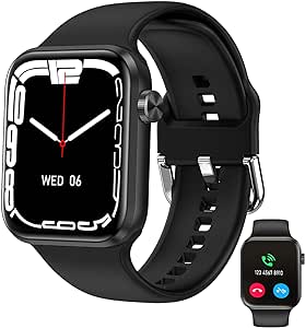 Smart Watch, Orologio Fitness da Uomo e Donna Fai da Te da 1,58" Touch Screen per iOS, Android con Monitor del Sonno, SpO2, IP68, Impermeabile, Fitness Tracker Informazioni, Orologio Sportivo (Nero)