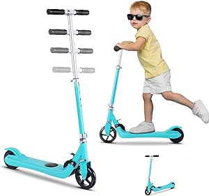 Monopattino elettrico per bambini, scooter elettrico per bambini dai 6 ai 12 anni, scooter elettrico 8 km/h, pneumatici completi da 5,5", 5 km di distanza, fino a 110LBS