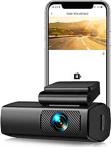Dash Cam WiFi Telecamera per Auto, controllo app, Full HD 1080P Super Visione Notturna, Grandangolare di 170°, G-Sensor, Registrazione in Loop, WDR, 24H Monitor di Parcheggio