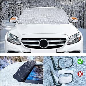 Copertura Parabrezza Auto,Copri Parabrezza Auto,con 9 Magneti Autocopertura Parabrezza per Auto Antighiaccio Contro Neve,Ghiaccio,Gelo,Polvere,Sole UV Adatto la Maggior Parte dei Veicoli-145CMx115CM