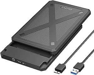 iDsonix Case HDD 2.5 per Sata III 7mm/9.5mm SSD Usb 3.0, Supporto UASP & Tool Free Hard Disk Esterno Box Caso Nero