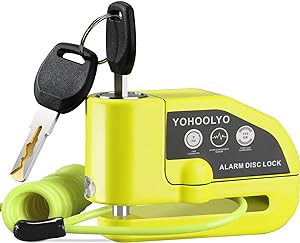 YOHOOLYO Bloccadisco Moto Lucchetto Moto Antifurto con Allarme YOHOOLYO