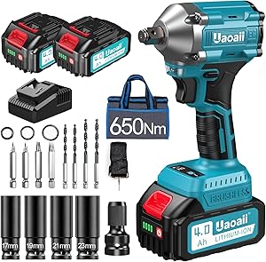 Uaoaii Avvitatore a impulsi a batteria da 650 Uaoaii