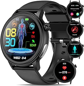 Orologio Smartwatch Uomo Donna 𝐆li𝐜𝐞𝐦𝐢𝐚 ECG+HRV/acido urico/BMI YYKY ET470
