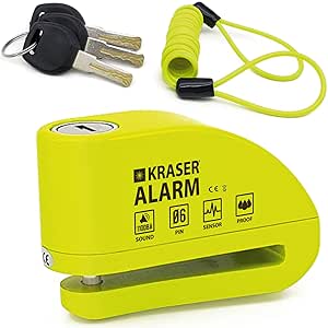 KRASER KR6Y Antifurto Moto Allarme Lucchetto Bloccadisco Certificazione KRASER